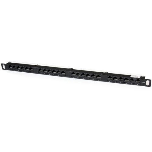 StarTech.com 24 Port 0,5 HE Cat5e Patch Panel - RJ45 Ethernet Rackmount Cat 5e 110 Patch Panel - 24 x RJ-45 - 24 x RJ-11 -