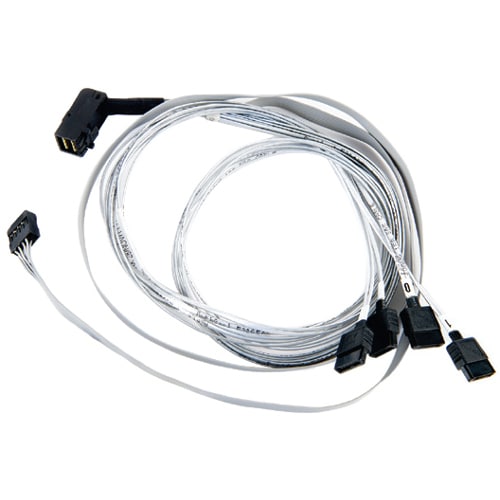 Câble pour transfert de données Microchip Adaptec - 80 cm Mini-SAS HD/SATA - pour Disque dur, Fond - 2e bout: 4 x SATA - C