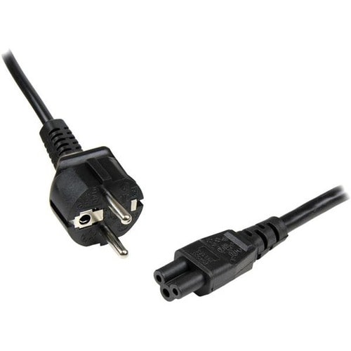 StarTech.com 2 m Laptop Ladekabel, EU Schuko CEE7 auf C5, 2,5A 250V, 18AWG, Laptop Netzteil Stromkabel, Kleeblatt/Mickey M