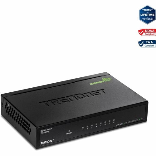 8PORT GIGABIT GREENNET SWITCH GREEN METAL