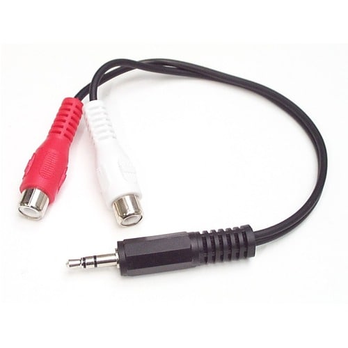 StarTech.com Câble Adaptateur Audio Mini-Jack 3.5mm Mâle vers 2x RCA / Cinch Femelle - 15 cm - 2e bout: 1 x Mini-phone Ste