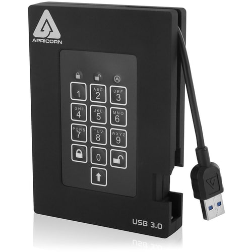 1000GB FORTRESS FIPS  PORTABLE USB HDD HW ENCRYPTED