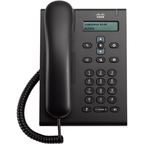 Téléphone IP Cisco 3905 - Filaire - Fixation au mur, Bureau - Charbon - 1 x Ligne Totale - VoIP - 2 x Réseau (RJ-45) - PoE