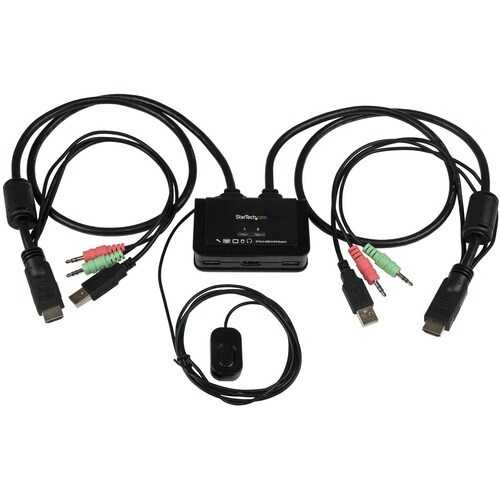 StarTech.com 2 Port USB HDMI KVM Switch mit Audio - Desktop Umschalter USB Powered - 1920x1200 - 2 Computer - 1 Lokaler Be