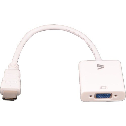 Cable vidéo V7 CBLHDAV-1E - 10 cm HDMI/VGA - pour Appareil vidéo, Ordinateur Portable, Projecteur, Ultrabook, Moniteur, Or