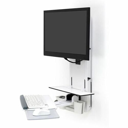 SIT STAND VERTICAL LIFT KEYB FOLDED UP WHT /24IN DISP PANS
