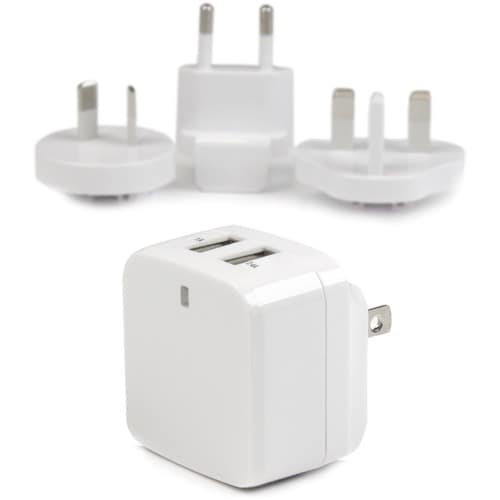 StarTech.com 2 Port USB Ladegerät / Netzteil - 2-fach Reiseladegerät 17 Watt / 3.4 Amp - Weiß - 5 V Gleichstrom - 3,40 A