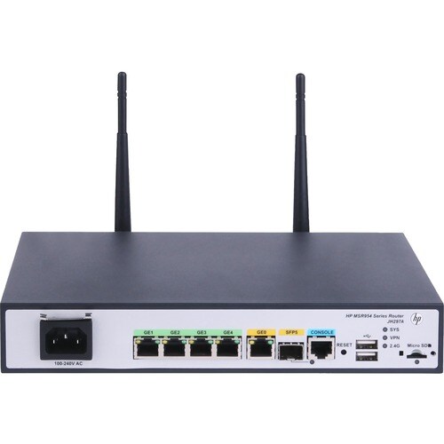 HPE MSR954-W Wi-Fi 4 IEEE 802.11n Ethernet Drahtlos Router - 2,40 GHz ISM-Band - 2 x Antenne2 x Extern) - 4 x Netzwerk-Ans