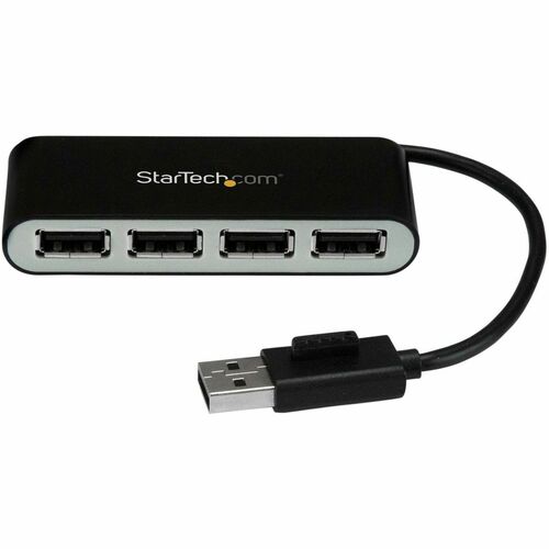 StarTech.com Mobiler 4-Port-USB 2.0-Hub mit integriertem Kabel - Kompakter Mini USB Hub - 4 Total USB Port(s) - 4 USB 2.0 