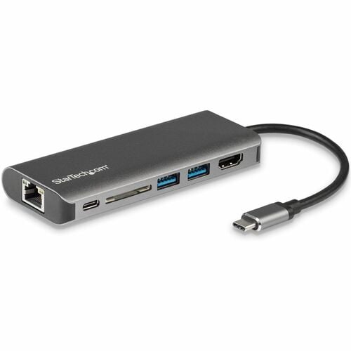 StarTech.com Adaptateur multiport USB-C - Lecteur de carte mémoire SD - Power Delivery - HDMI 4K - GbE - 2x USB 3.0 - Stat