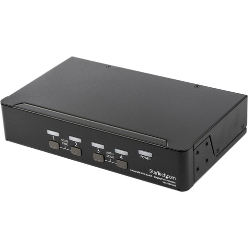 4 Port DisplayPort KVM Switch, 4K 60Hz, Einzelner DP 4K Bildschirm, Vier Port DP 1.2 KVM Switch mit integriertem USB 2.0 H