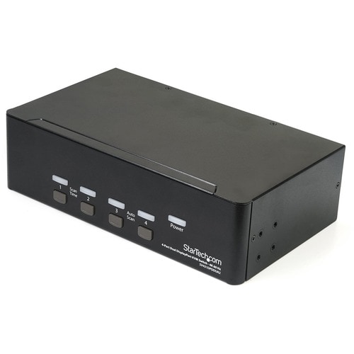 StarTech.com 4 Port Dual DisplayPort KVM Switch - DisplayPort 1.2 KVM - 4K 60Hz - 4 Computer - 1 Lokaler Benutzer(n) - 384