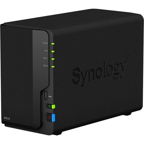  Synology DiskStation DS218 2 x Total Bays SAN/NAS-Speichersystem - Intel Celeron Dual-Core 2 GHz - 2 GB RAM - DDR3L SDRAM