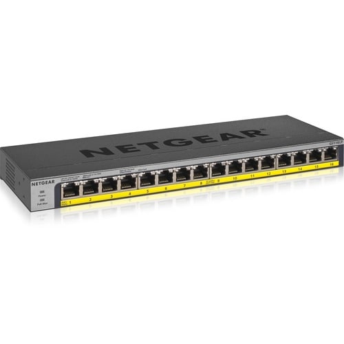 Commutateur Ethernet Netgear GS116LP 16 Ports - Gigabit Ethernet - 1000Base-T - 2 Couche supportée - Paire torsadée - Fixa