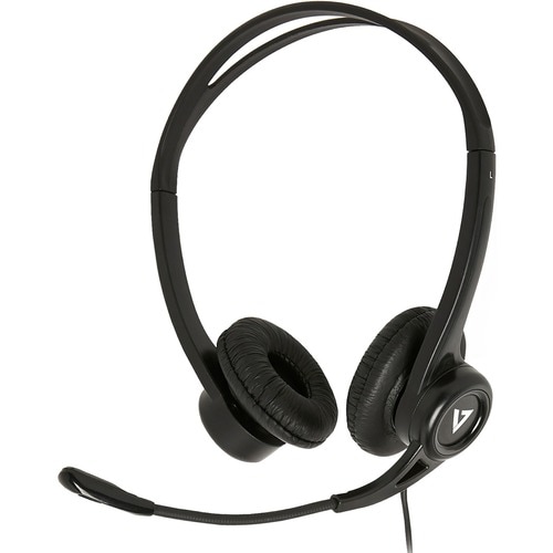 V7 Essential HU311-2EP Kabel Kopfbügel, Auf den Ohren Stereo Headset - Schwarz - Microsoft-Teams-Zertifizierung - Binaural