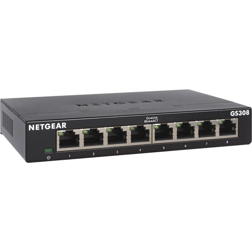 Commutateur Ethernet Netgear 300 GS308v3 8 Ports - 2 Couche supportée - Paire torsadée - Bureau, Fixation au mur - 3 an(s)