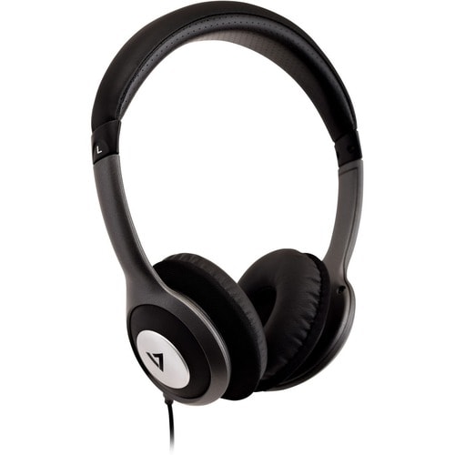 V7 Deluxe Stereo-Kopfhörer mit Lautstärkeregelung, leichtes Headset für iPad, iPhone, iPod, Tablet, Smartphone, Laptop, Co