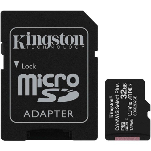 32GB MICROSDHC CANVAS SELECT 100R A1 C10 CARD + SD ADAPTER