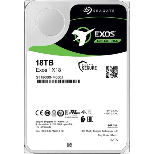 Seagate Exos Festplatte - Intern - 18 TB - SATA (SATA/600) - Speichersystem Unterstütztes Gerät - 7200U/Min - Hot-Plug - 5