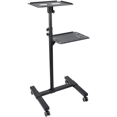 Mobiler Projektor und Laptopständer - Präsentationswagen (ADJPROJCART) - 2 Regal - 20 kg Kapazität - 4 Rollen - Stahl - 50