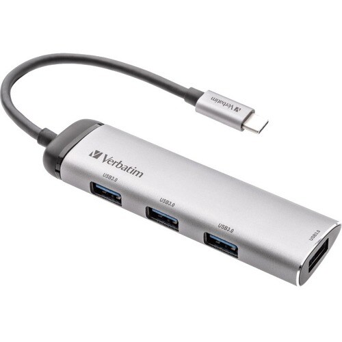 Verbatim USB-C Multiport-Hub 4-Port USB 3.2 Gen 1, USB 3.2 Gen 1 (3.1 Gen 1) Type-C, USB 3.2 Gen 1 (3.1 Gen 1) Type-A, 500