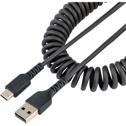 1m USB A auf USB C Kabel, Spiralkabel, USB 2.0 A zu Typ-C Ladekabel, robuste Aramidfaser, handy schnellladekabel - Cable f