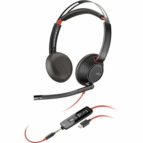 Poly Blackwire 5220 Kabel Auf den Ohren Stereo Headset - Schwarz - Microsoft-Teams-Zertifizierung - Binaural - Geschlossen